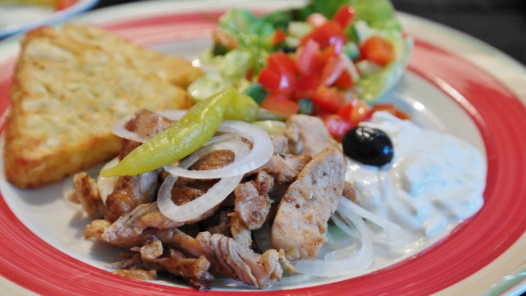 gyros, greek food, meal
