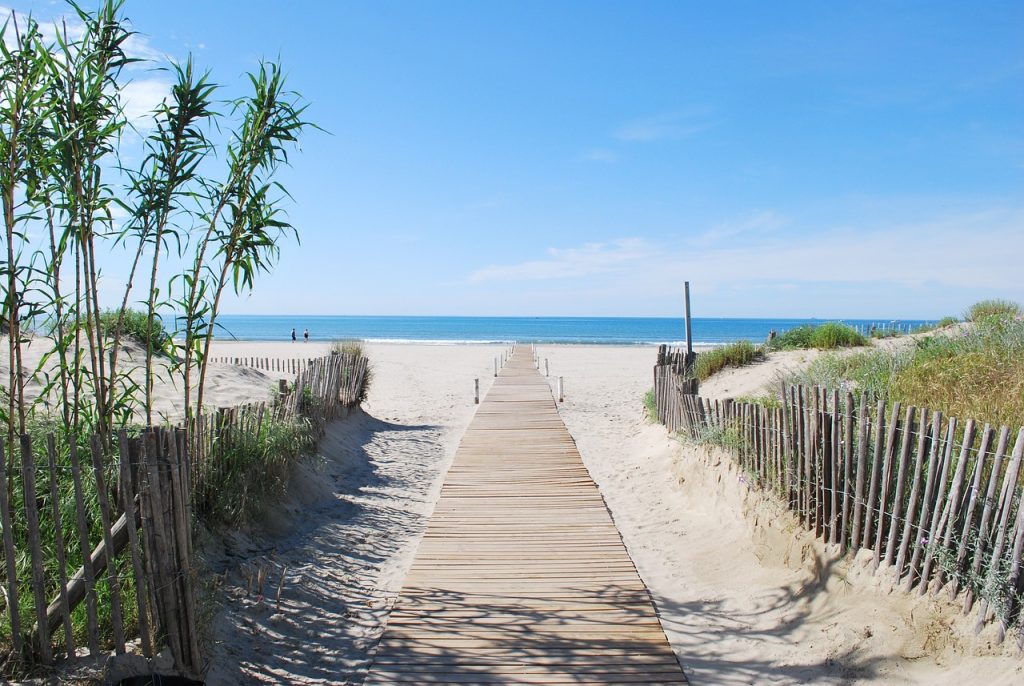 beach, beach path, sea